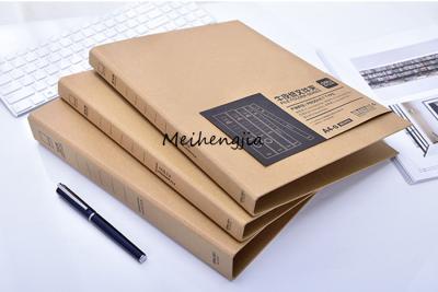 China Custom B5 A5 Pocket File Folders 2 Or 3 Ring Made By Hard Brown Kraft Paper for sale