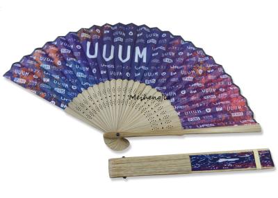 China Brown Personalized Folding Hand Held Bamboo Fans 21cm Eco - Friendly for sale