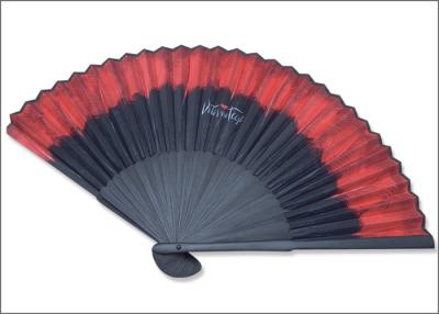 China 30 costillas de bambú empluman la impresión de la fan plegable de la tela de encargo roja en venta