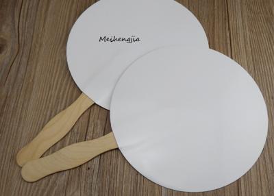 China Creative White hard paper Japanese wood Hand Fan Folk Art Style With Erasable Surface for sale