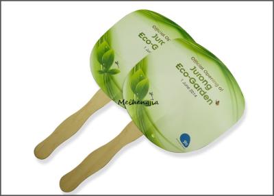 China Customized paper board wooden Hand Fans Round Square Green Traditional Style for sale