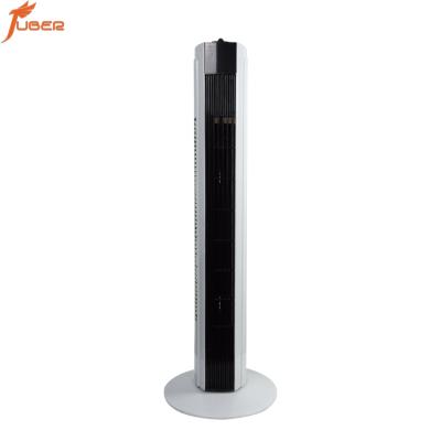 China Rotate 90 degrees new product 220V-240V 32 inch tower fan cooler plastic round base bladeless tower for sale