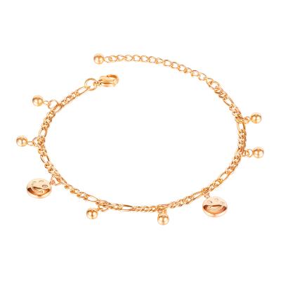 China Guangzhou Wholesale Cheap Factory Price Women's Casual/Sporty 18k Gold Plated Stainless Steel Chain Anklets for sale