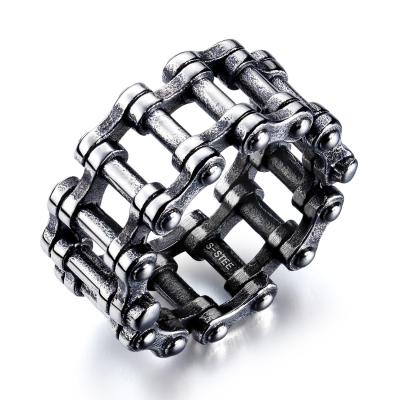 China FASHIONABLE Unique Fantasy Modern Mens Vintage Cool Chain Link Customized Stylish Stainless Steel Ring for sale