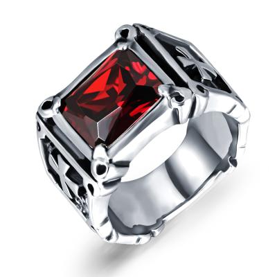 China FASHIONABLE Hot Selling Unique Cool Custom Made Stainless Steel Mens Fashion Rings With Zircon for sale