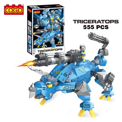 China Educational Toy COGO 516 PCS Hot Sale Triceratops Dinosaur Mecha Intelligence Building Block Toys For Children for sale