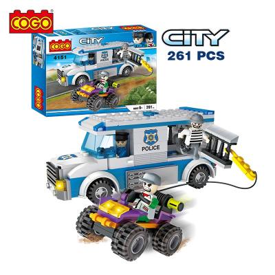 China Building Toy COGO 261 PCS Police Car Children Taking Jail Learning Building Block Educational Bricks Toys For Children for sale