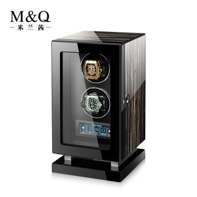 China Luxury Melancy Watches Winder Fingerprint Lock Watch Winder Automatic Storage Box Stain Watch Case for sale