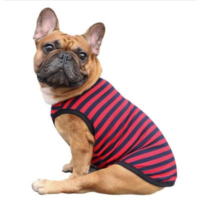 China Stocked Custom Design Striped Dog T-Shirt Clothes Vest Pet Vest Apparel for sale