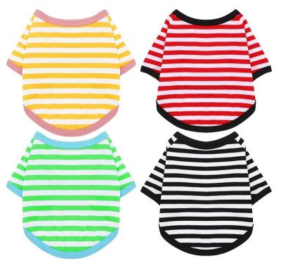 China Dog T-shirt Pet Clothes Dog Sweatshirt Stocked Striped Dog Clothes for sale