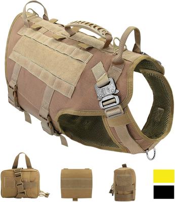 China Adjustable Viable No Pull Military Tactical Weighted Pet Training Outdoor Safety Backpack Dog Harness for sale