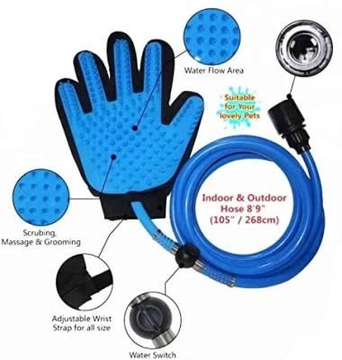 China Viable Multifunctional Product Pet Bathing Massage Shower Spray Tool Pet Hair Remover Grooming Cleaning Glove for sale