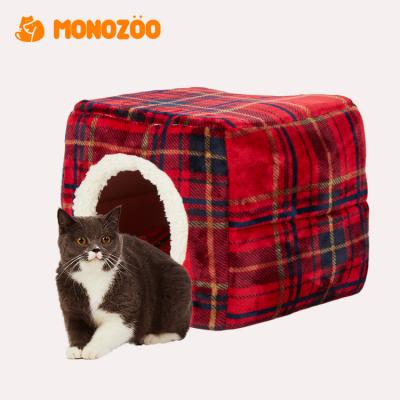 China Hot Selling Good Quality Cooling Pet Bed 2 In 1 Cat Cube Covered Bed for sale