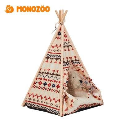 China Popular Selling Designer Indian Style Teepee Cooling Dog Igool Cat Bed With Cushion for sale