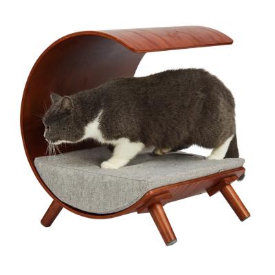 China Modern Designer Cooling Tunnel Elevated Wooden Cat Bed Cat Wood Bed OEM & ODM for sale