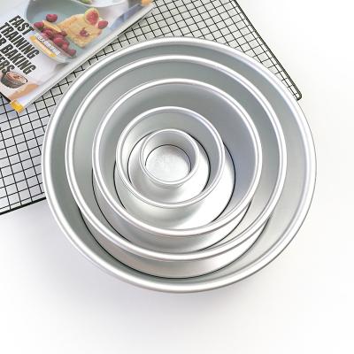 China Wholesale 2-16 Inch Anodized Aluminum Alloy Sustainable Bake Ware Round Baking Pan Nonstick Removable Base Cake Mold For Home Restaurant for sale