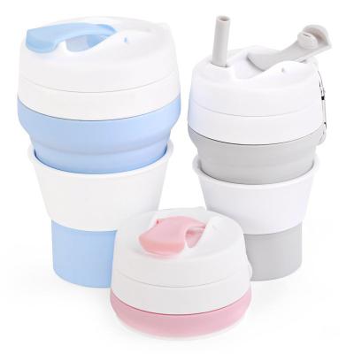 China New Viable Creative Folding Water Cup Thermal Insulation And Anti-scalding Silicone Milk Coffee Cup With Lid for sale