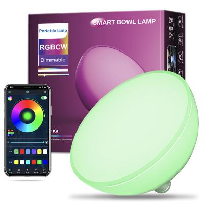 China Dimmable RGB Color Modern Decor Lighting Night Light Mood Changing Smart Led Bowl Lamp For Bedrooms Living Room Game Room. for sale