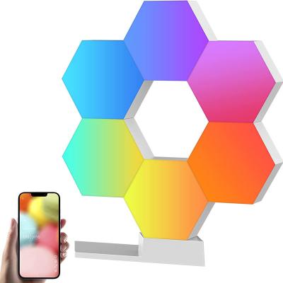 China Tuya wifi hexagon modular lights wall light smart game lamp with remote control creative Tuya honeycomb light led wall lamp for sale