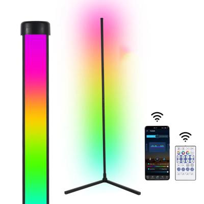 China XRIVER Modern Corner Light 1.4m RGB Color Changing Led Floor Lamp With Remote Control Living Room Light Stand Floor Lamp for sale