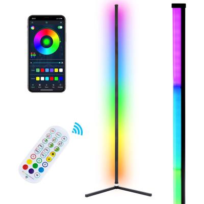 China Nordic Modern Decorative Tripod CCT Color Changing Corner Led RGB Floor Position Lamp For Living Room Sound Activated Light for sale