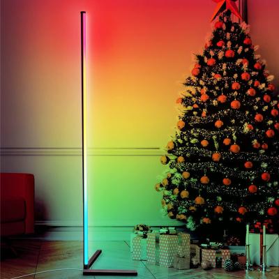 China Stand Modern Nordic Minimalist Smart Led Floor Lamp Modern Design Led Corner RGB Floor Lamp Light For Living Room Sound Activated Light for sale