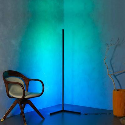 China Modern Smart Floor Corner Lamp Tuya App Control RGB Music Rhythm Atmosphere Floor Standing Floor Lamps for sale