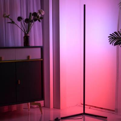 China Modern RGB Control Alexa Tuya App Remote Music Corner Standing Tripod Light LED Floor Lamp For Living Room Decoration Mood Corner Light for sale