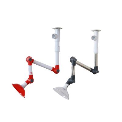 China Ceiling Mounted Laboratory Fume Extraction Arm Hood with Strong PP Polypropylene Joints for sale