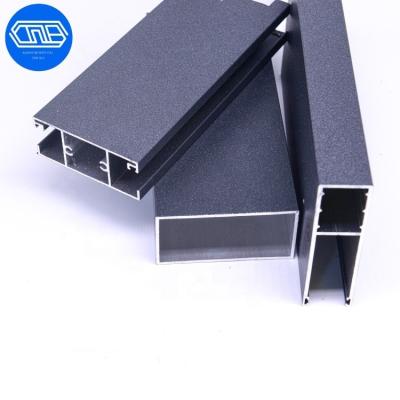 China High Corrosion-Resistance Alu Material Aluminum Profiles One Powder Matte Surface Aluminum Profile Coating Black Color for sale