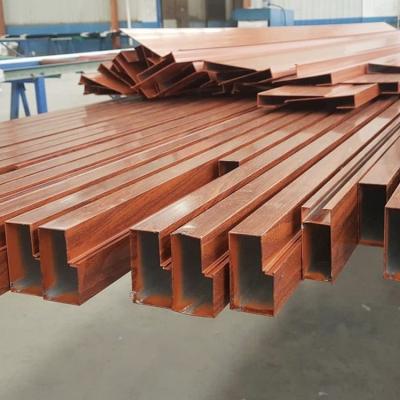 China Corrosion-resistance color wood professional china good factory high quality exterior aluminum profile aluminum extrusion sliding door for sale