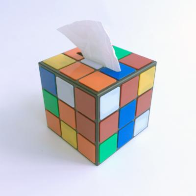 China Home Decor Eco - Friendly In Place Acrylic Magic Cube Tissue Box for sale