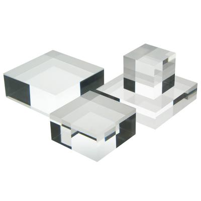 China High Transparency Clear Solid Acrylic Display Cube Block For Jewelry Counter Display for sale