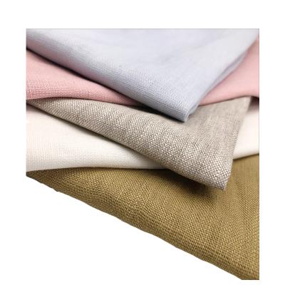 China Stain resistant 100% pure plain linen fabric retro dress design plain linen fabric factory direct sales for sale