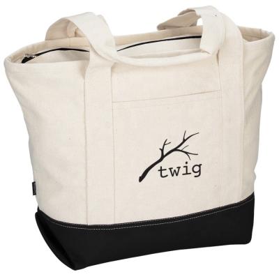 China New Eco-friendly Recycle Eco-friendly Cotton Canvas Two Tone Tote Bag for sale