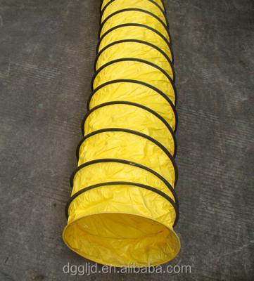 China 12 Inch High Pressure Flexible Yellow Hoses Extract Venting Column Tube PVC Duct Pipe for sale