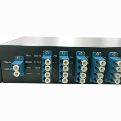 China 19'' 1U rack mounted 100GHz C band C21-C60 1310nm Monitor port 1% LC UPC Gaussian AAWG Mux demux DWDM for sale