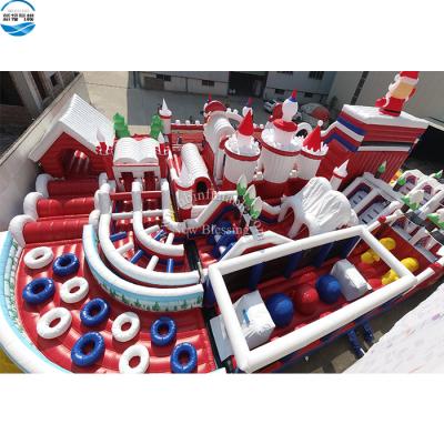 China Outdoor Entertainment Christmas Santa Claus Indoor Inflatable Theme Park, Outdoor Inflatable Amusement Park Equipment, Inflatable Game Park For Sale for sale