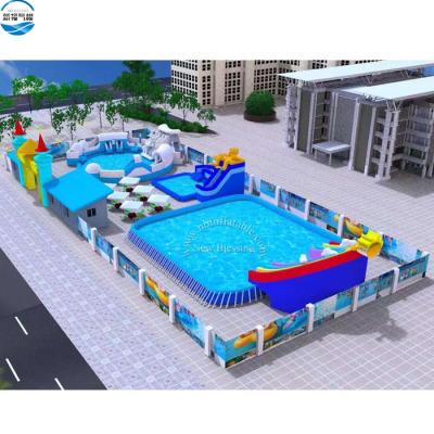 China Summer outdoor 3D hot earth entertainment water inflatable aqua park,giant inflatable slide with pool for sale,hobby castle theme park for sale