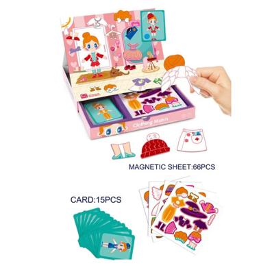 China 2021 Hot Selling Educational Toy Children Stem Magnetic 3D DIY Dress UP Puzzles For Girls Dress Up Collocation Games for sale