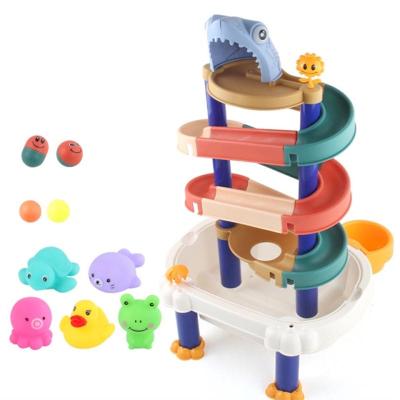 China Bath Toy 2021 New Design Summer Kids DIY 36 Pcs Bath Track Toys Sets With Suction Cups for sale