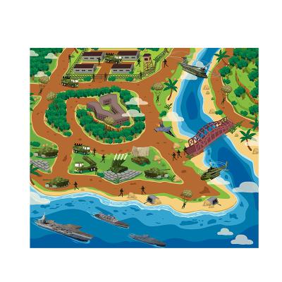 China 2021 high quality indoor games educational toy wholesale military theme child play mat and cheap for baby for sale