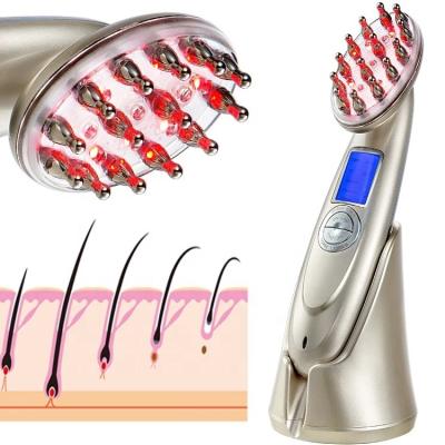 China Nano LED Red Light Vibration Massage Infrared Hair Care Brush Anti Hair Loss Therapy Comb Laser Hair Growth Comb Anti Hair Loss Electric Comb RF Therapy EMS for sale