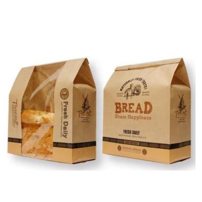 China Recycled Materials Custom Printed Logo Grease Oil Proof Burgers Bread Burger Donuts Caterer Packaging Fried Food Kraft Paper Bags Greaseproof for sale