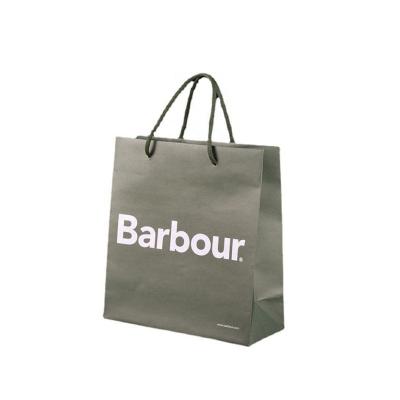 China Wholesale Custom Logo Printing Recyclable Kraft Paper Recyclable Bags For Food Shopping Clothing Shoes With Handle for sale