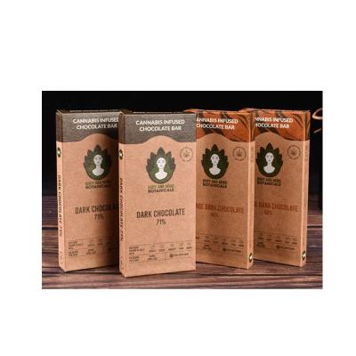 China Custom Recycled Materials Kraft Paper Packaging Box Printed Trademark Chocolate Packaging Tea Coffee Packaging Folding Recycling Kraft Paper Box for sale