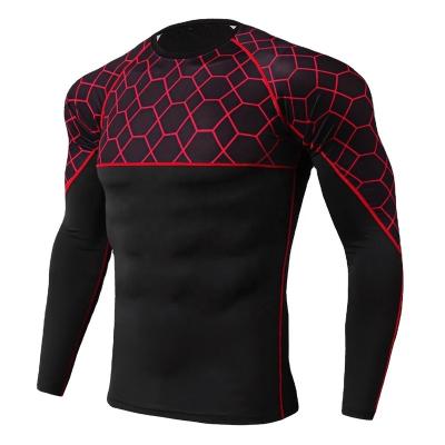 China Best Selling Breathable Wholesale ODM&OEM 2022 Custom Amazon Gym Fitness Running Yoga Long Sleeve Printed Tights Sports T-shirt Men for sale