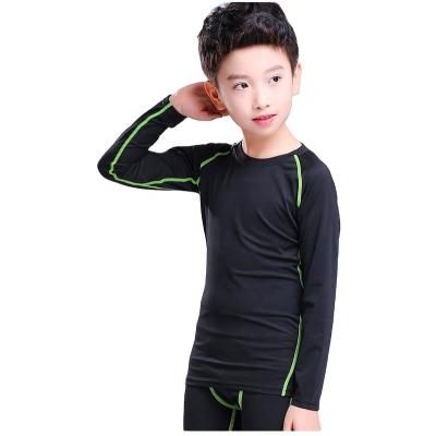 China 2022 Breathable Long Sleeve O-Neck T-shirt Uniform Training Basketball Yoga Compression Gaiters Gym Fitness Sets Sportswear For Kids for sale