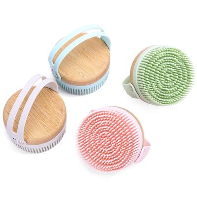 China EXFOLIATING 2022 New Products Wooden Handle Silicone Show Brush Bath & Body Exfoliating Soft Massage Scrub Brush for sale