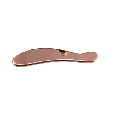 China Metal Material Yellow Purple Contour Pure Brass Body S Shape Copper Gua Sha Massage Tool for sale